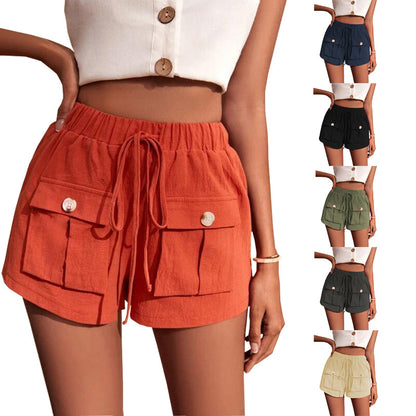 Casual Cargo Shorts | Loose Drawstring Pants With Pockets | Summer Women