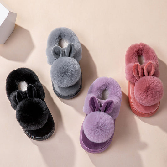 Cotton Slippers Ladies | Warm Indoor Slippers With Full Heel Wrap Design