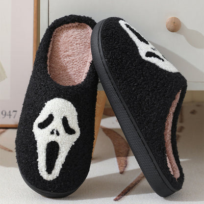 Halloween Skull Slippers – Warm Winter Slippers With Cotton Indoor Shoes