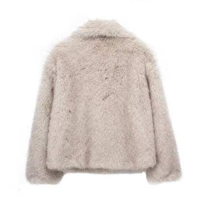 Winter Plush Coat – Thick Warm Coat With Fluffy Lapel Jacket Design