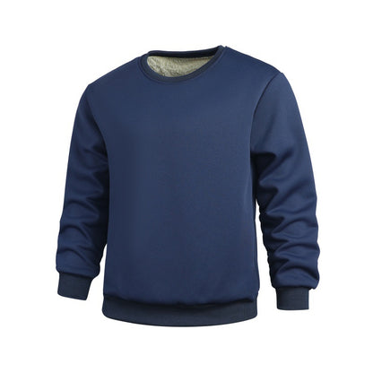 Winter Sports Sweatshirt - Men's Thick Fleece Pullover With Rabbit Hair Fabric