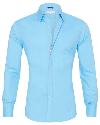 Long Sleeve Zipper Shirt | Slim Fit Cotton Men's Lapel Tops With Button Design