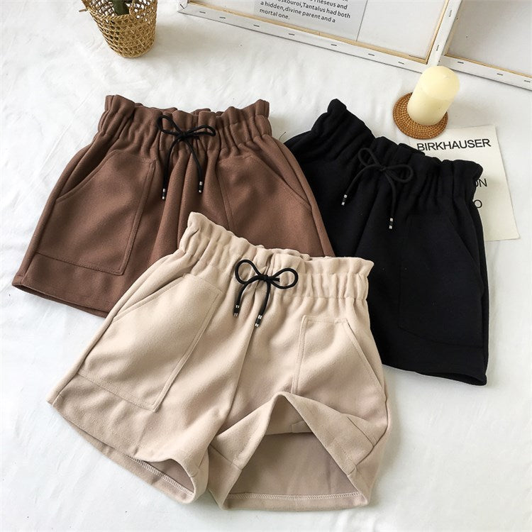 High Waist Boots Shorts | Wide Leg A-Line Loose Fit Pants | Thick Fabric