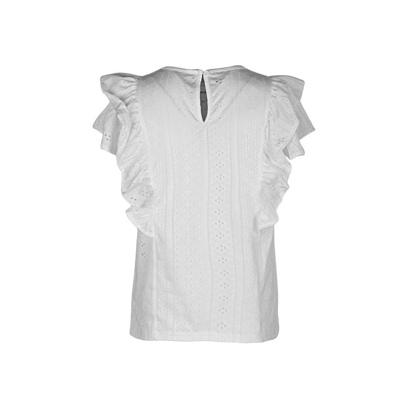 White Casual Shirt – Women's Ruffled Patchwork Blouse | Japanese Korean Style