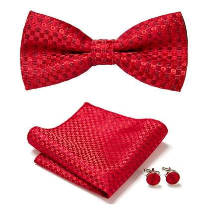 Stylish Bow Ties Set – Men's Floral Polyester Three Piece Tie Set