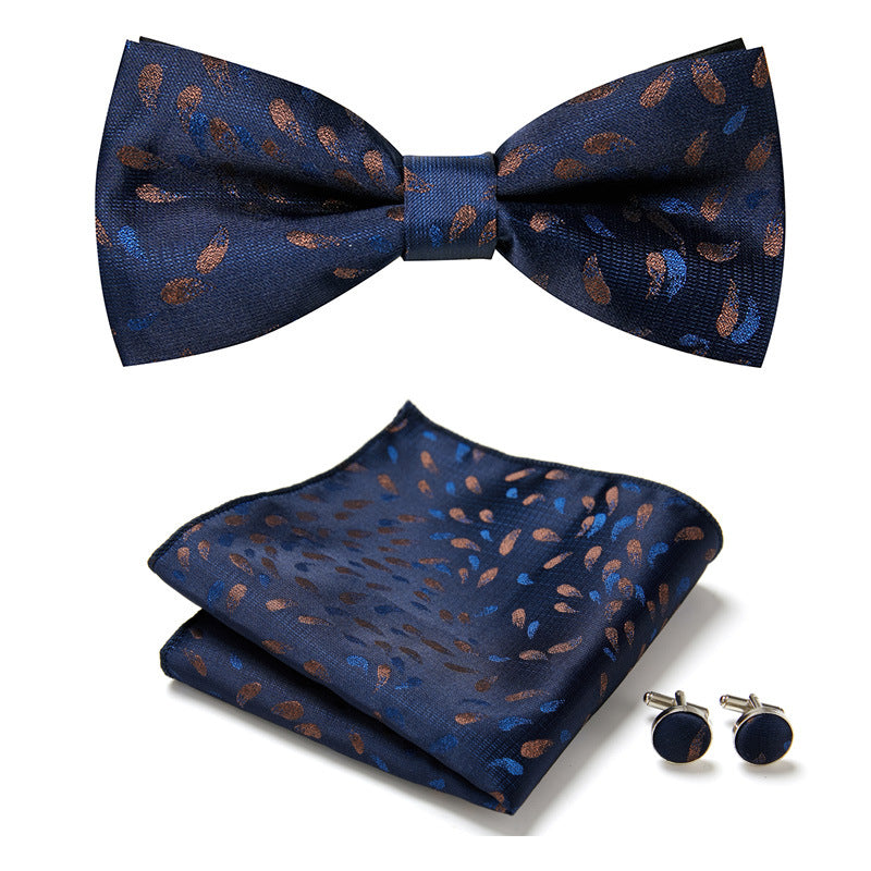 Stylish Bow Ties Set – Men's Floral Polyester Three Piece Tie Set