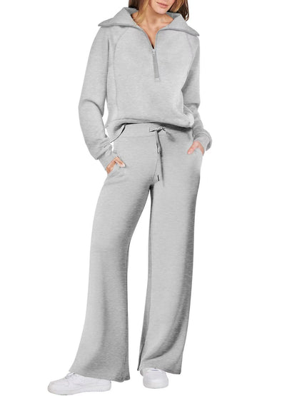 Women's Casual Sport Set - Autumn Winter Two Piece Tracksuit Polyester Activewear