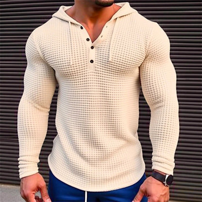 Men's Pullover Shirt - Casual Long Sleeve T-Shirt | Slim Fit Tops, Solid Color Tee