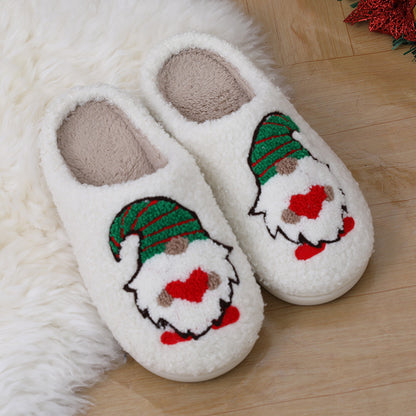 Cartoon Santa Slippers – Warm Plush Christmas Indoor Floor Shoes