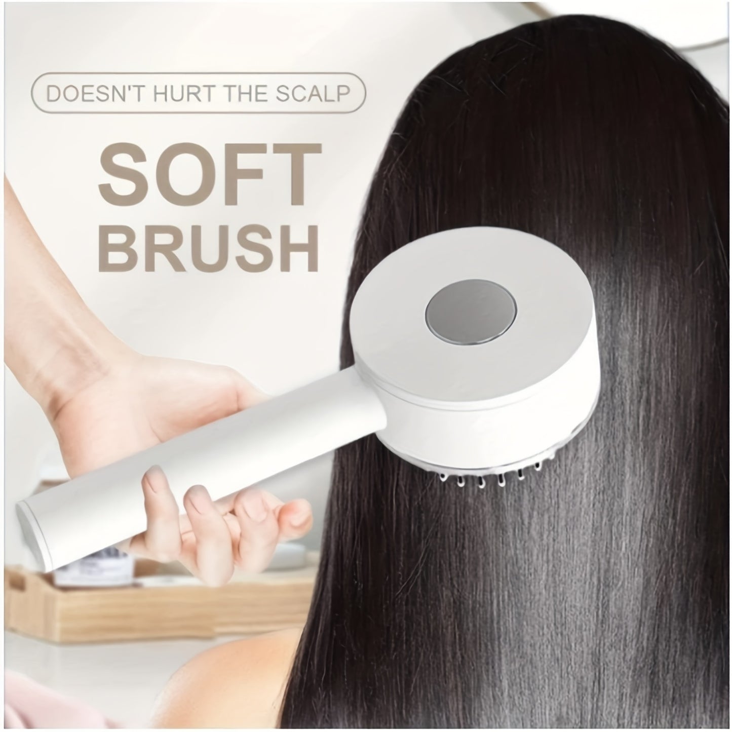 Self-Cleaning Hair Brush | Curly Hair Brush With 3D Air Cushion & Scalp Massage