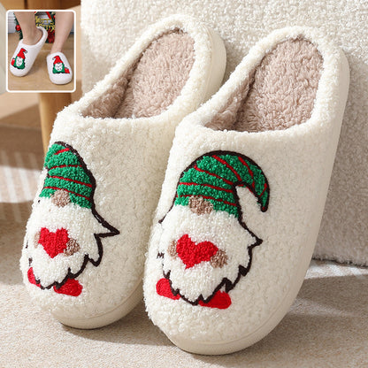 Cartoon Santa Slippers – Warm Plush Christmas Indoor Floor Shoes