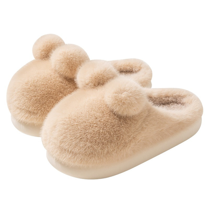 Rabbit Indoor Slippers | Warm Velvet EVA Sole | Anti Slip Baotou Style Comfort