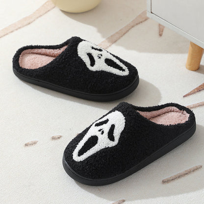 Halloween Skull Slippers – Warm Winter Slippers With Cotton Indoor Shoes