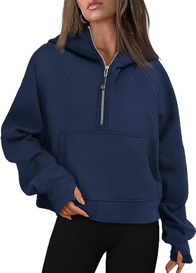Zipper Hoodies Women | Loose Sport Tops With Pocket | Long Sleeve Pullover Sweater
