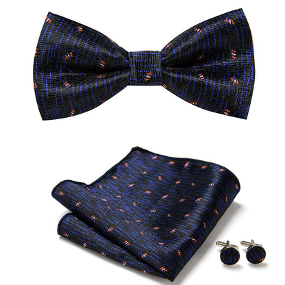 Stylish Bow Ties Set – Men's Floral Polyester Three Piece Tie Set