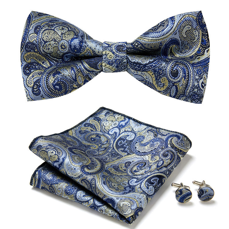Stylish Bow Ties Set – Men's Floral Polyester Three Piece Tie Set