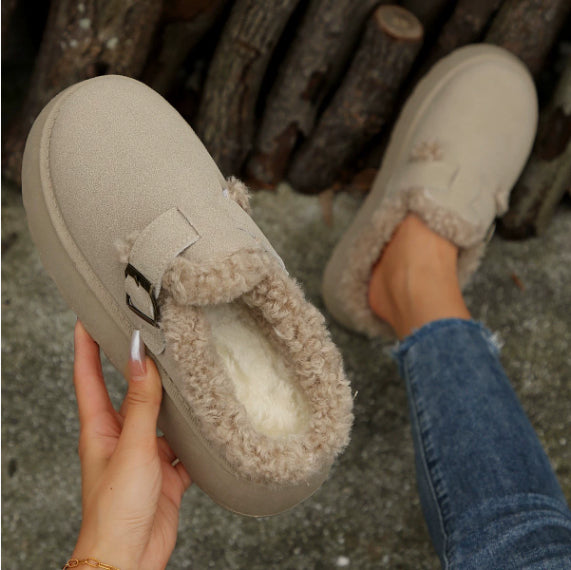 Platform Fluffy Shoes – Cozy Warm Velvet Casual Cotton Footwear