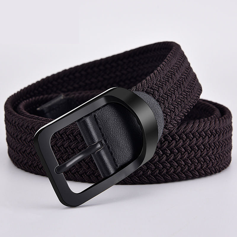 Woven Canvas Belt With Automatic Buckle | Adjustable Casual Waist Accessory