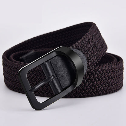Woven Canvas Belt With Automatic Buckle | Adjustable Casual Waist Accessory