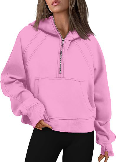 Zipper Hoodies Women | Loose Sport Tops With Pocket | Long Sleeve Pullover Sweater