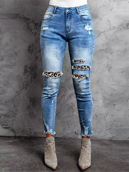 Denim Trousers Women | Cropped Straight Leg Pants | Artistic Retro Style