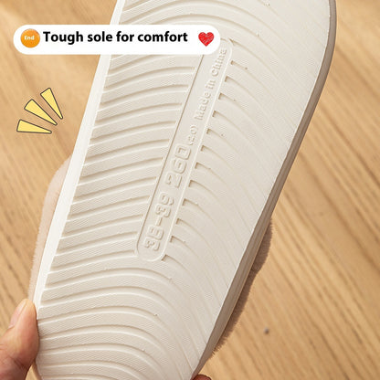 Women's Cotton Slippers – Plush Non Slip Christmas Elk Footwear With PVC Sole