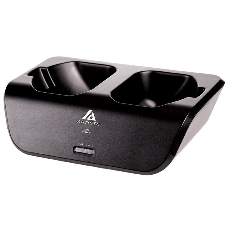 Black ARTLOTE dual charging dock for digital wireless devices with power and charge indicators