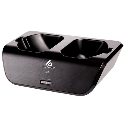 Black ARTLOTE dual charging dock for digital wireless devices with power and charge indicators