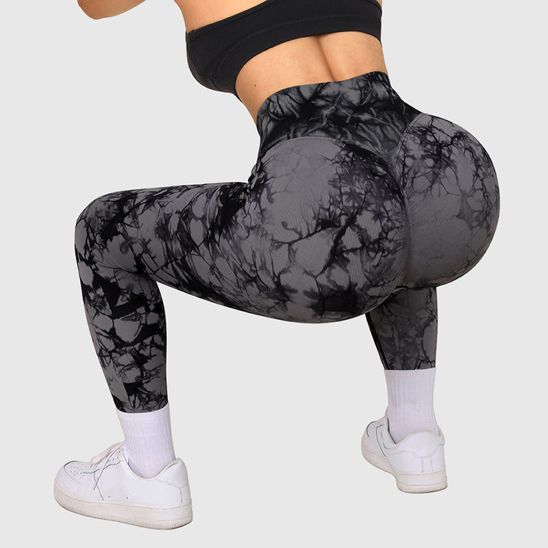 Tie Dye Leggings - Seamless Yoga Pants With Push Up Fit For Women