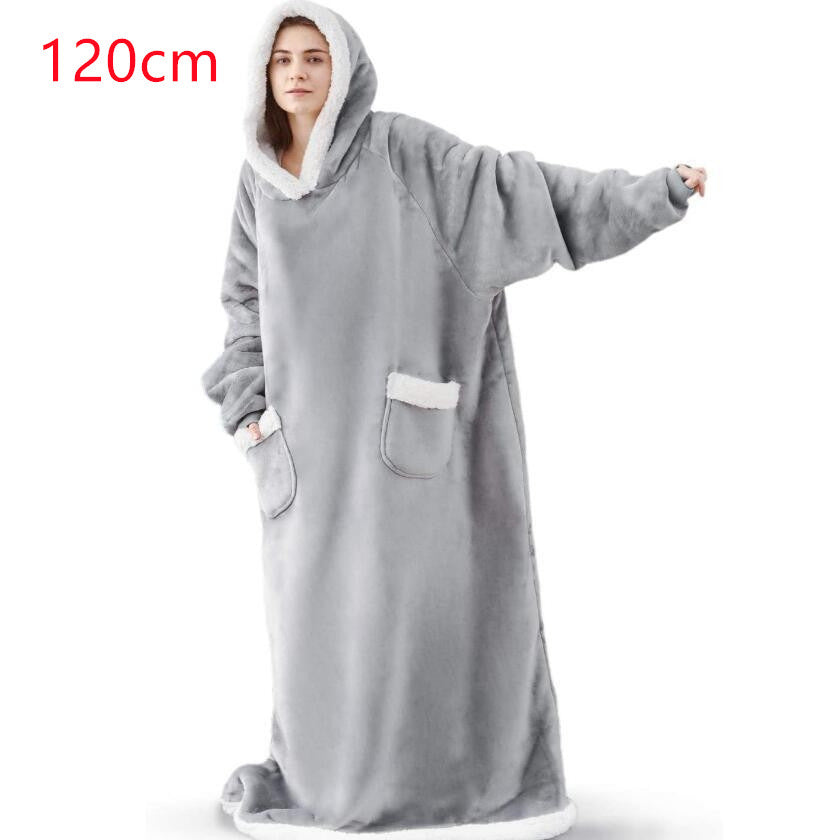 Hoodie Blanket – Oversized Pullover With Pockets | Winter Warm Cozy Wear