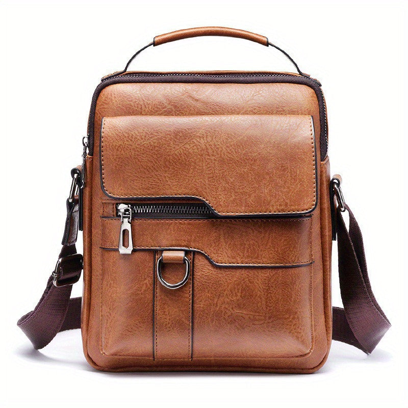 Men's Shoulder Bag – Stylish PU Leather Crossbody Messenger With Adjustable Strap
