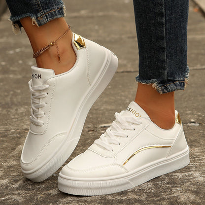 White Flats Shoes | Comfortable Lace-Up Flats Women With Round Toe Slip-Ons