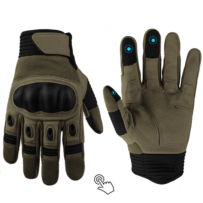 Tactical Motorbike Gloves – Full Finger Touch Screen Gloves With Knitted Fabric