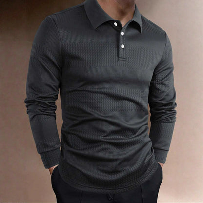 Men's Sports Long Sleeve Casual Fitness Shirt – Lightweight Polyester Fiber Top