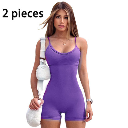 Yoga Workout Romper - Tight Spandex Nylon Jumpsuit For Women | Stylish Fitness Wear
