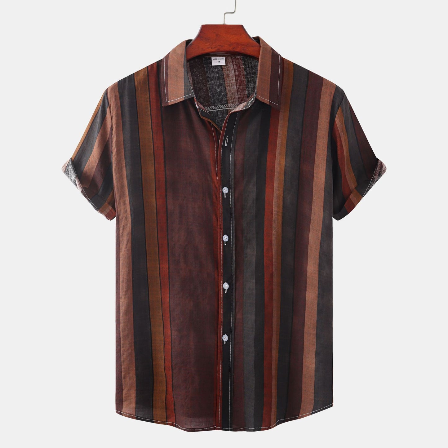 Men's Retro Shirt - Summer Casual Cotton Short Sleeve Loose Fit Top