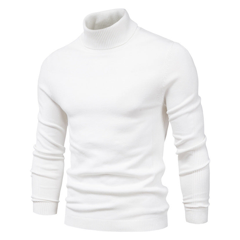 Slim Pullover Sweater For Men | Solid Color Turtleneck | Winter Casual Tops