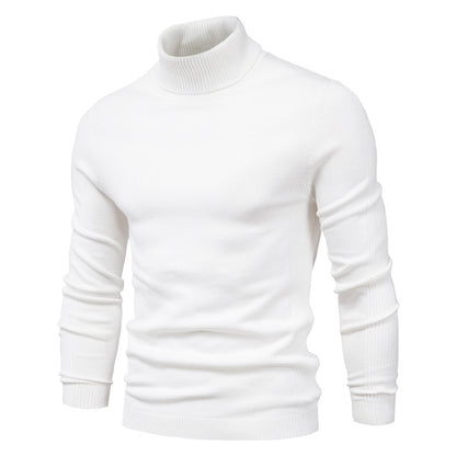 Slim Pullover Sweater For Men | Solid Color Turtleneck | Winter Casual Tops