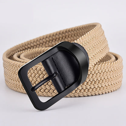 Woven Canvas Belt With Automatic Buckle | Adjustable Casual Waist Accessory
