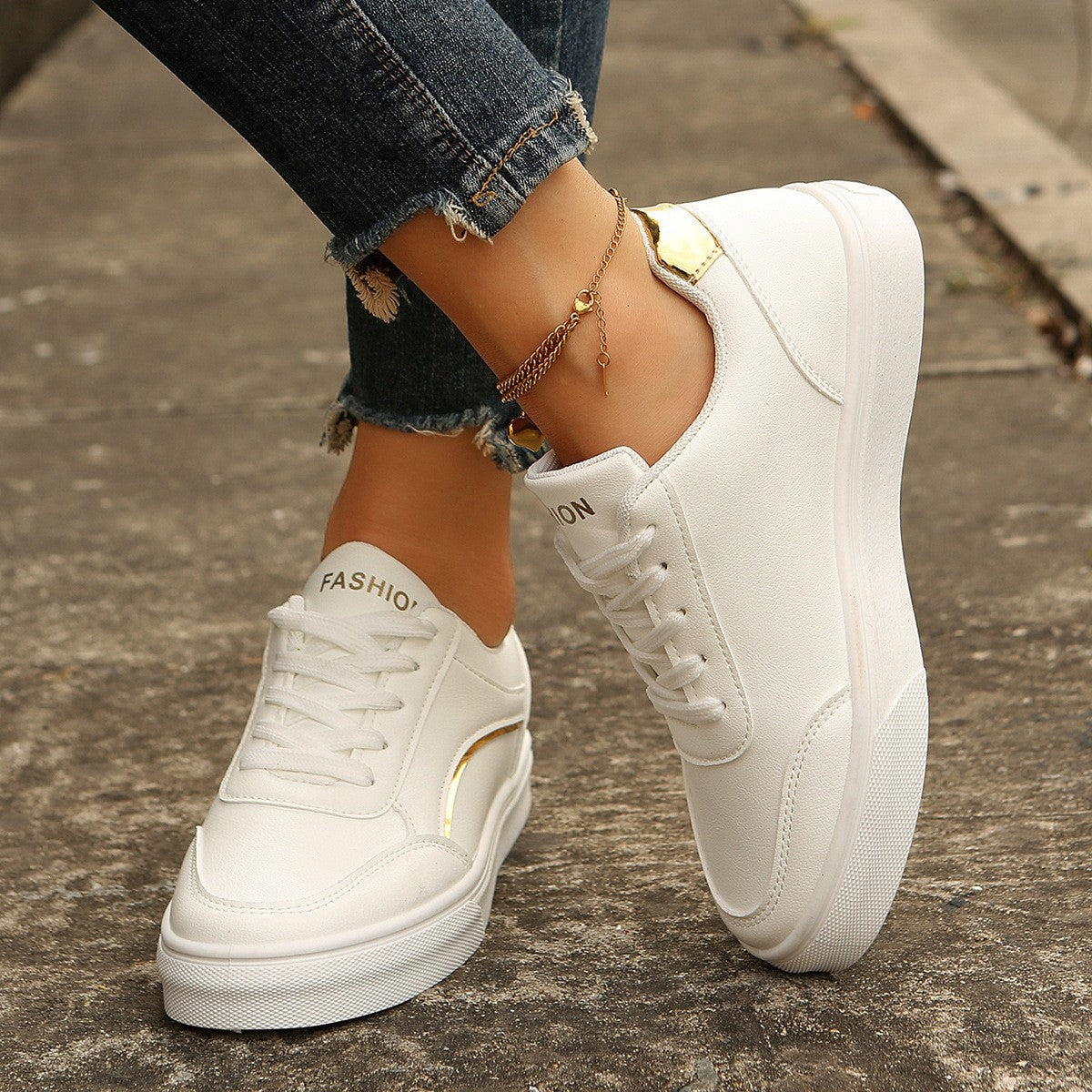 White Flats Shoes | Comfortable Lace-Up Flats Women With Round Toe Slip-Ons