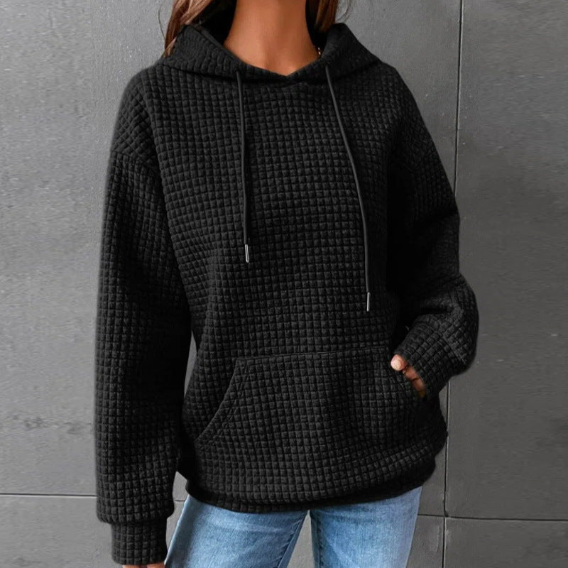Women's Waffle Hoodie - Cozy Casual Sweatshirts | Lightweight Polyester Fiber Top