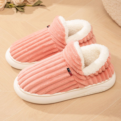 Cotton Winter Slippers – Women's Cozy Indoor Footwear With Soft Corduroy Lining