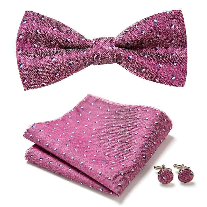Stylish Bow Ties Set – Men's Floral Polyester Three Piece Tie Set