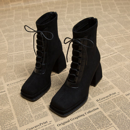 High Heel Women's Boots | Breathable Ankle Boots With Hollow Out Design