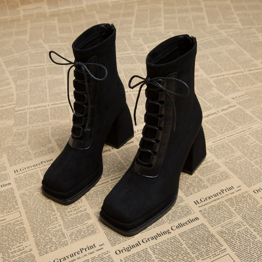 High Heel Women's Boots | Breathable Ankle Boots With Hollow Out Design