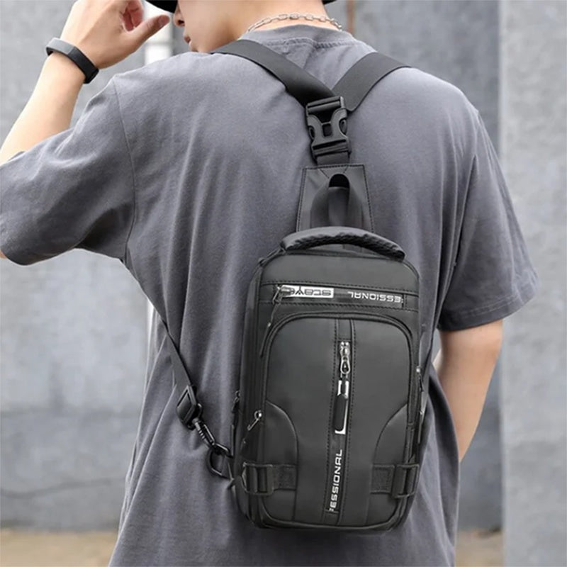 Men Crossbody Bag - Multifunctional Waterproof Backpack With Mobile Phone Pocket