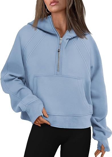 Zipper Hoodies Women | Loose Sport Tops With Pocket | Long Sleeve Pullover Sweater
