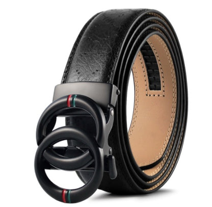 Automatic Leather Belt – Durable Two-Layer Cowhide Strap With Alloy Buckle