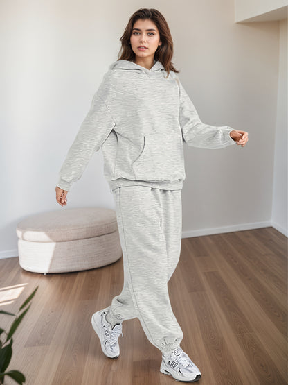 Oversized Sweatsuit Set – 2 Piece Lounge Hoodie And Baggy Sweatpants With Pockets