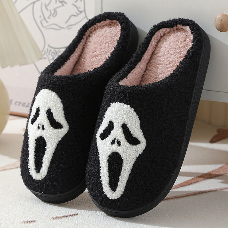 Halloween Skull Slippers – Warm Winter Slippers With Cotton Indoor Shoes